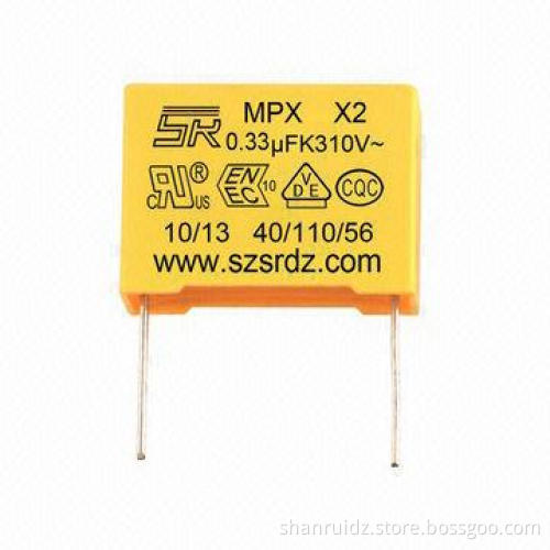MPX Metallized Polypropylene Film Capacitor, 0.33uf, 310V AC, Withstanding Over-voltage Stressing